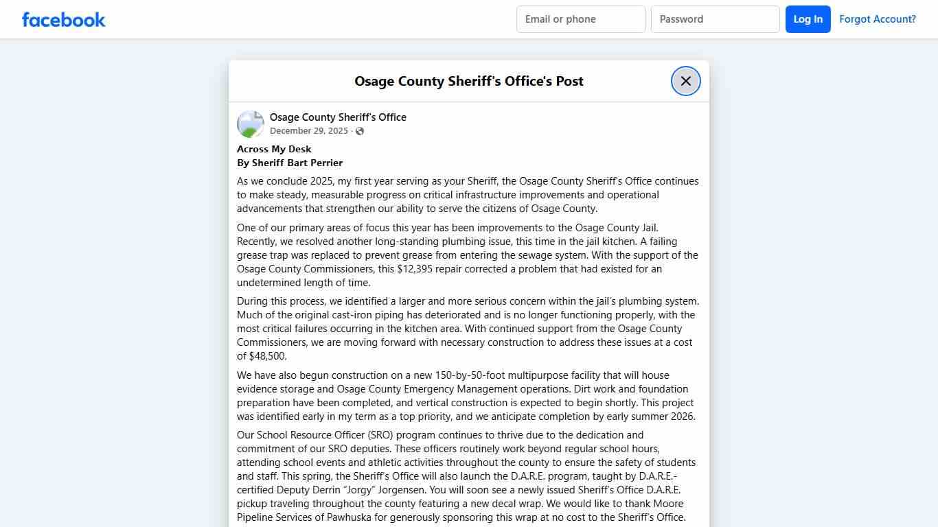 𝗔𝗰𝗿𝗼𝘀𝘀 𝗠𝘆 𝗗𝗲𝘀𝗸 𝗕𝘆 𝗦𝗵𝗲𝗿𝗶𝗳𝗳... - Osage County Sheriff's Office Facebook